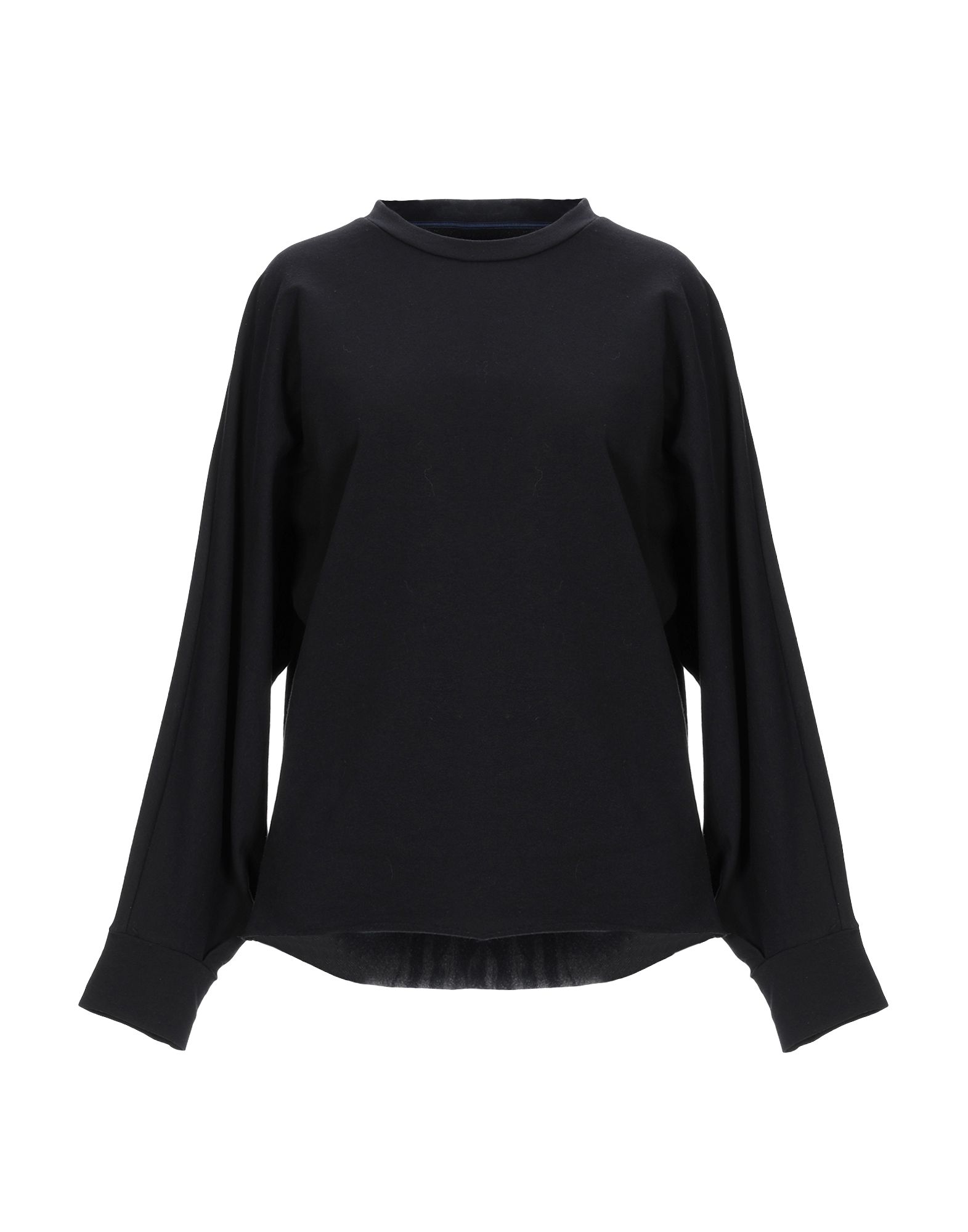 ＜YOOX＞ MERCI レディース スウェットシャツ ブラック M コットン 95% / ポリウレタン 5%