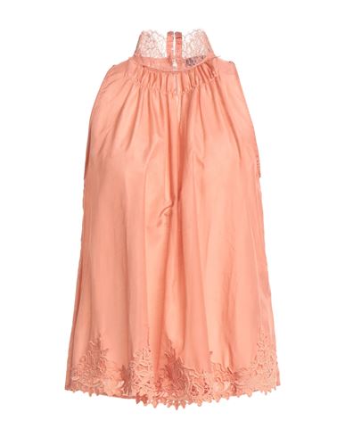 Elisabetta Franchi Woman Top Salmon Pink Size 6 Cotton, Silk, Polyamide In Pink