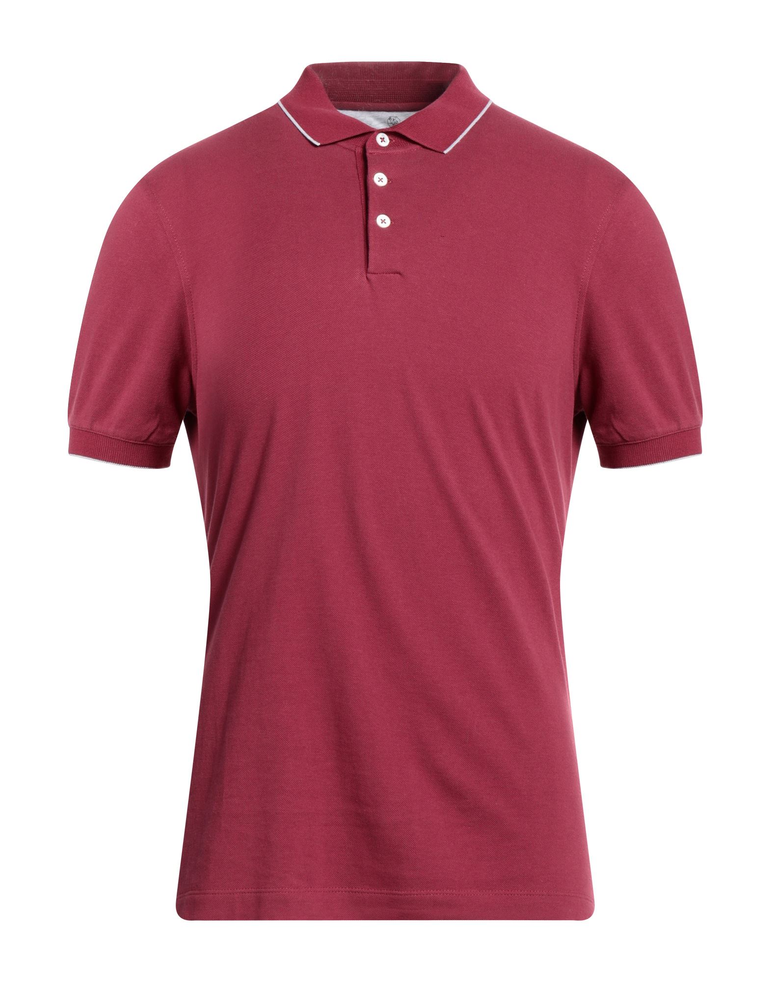 Brunello Cucinelli Polo Shirts In Garnet