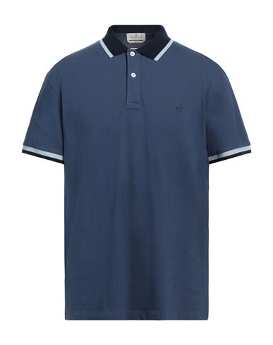 Brooksfield Man Polo Shirt Navy Blue Size 50 Cotton, Elastane