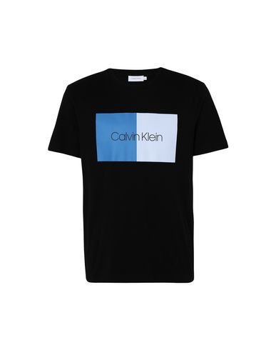 Shop Calvin Klein Two Color Front Logo Man T-shirt Black Size Xxl Cotton