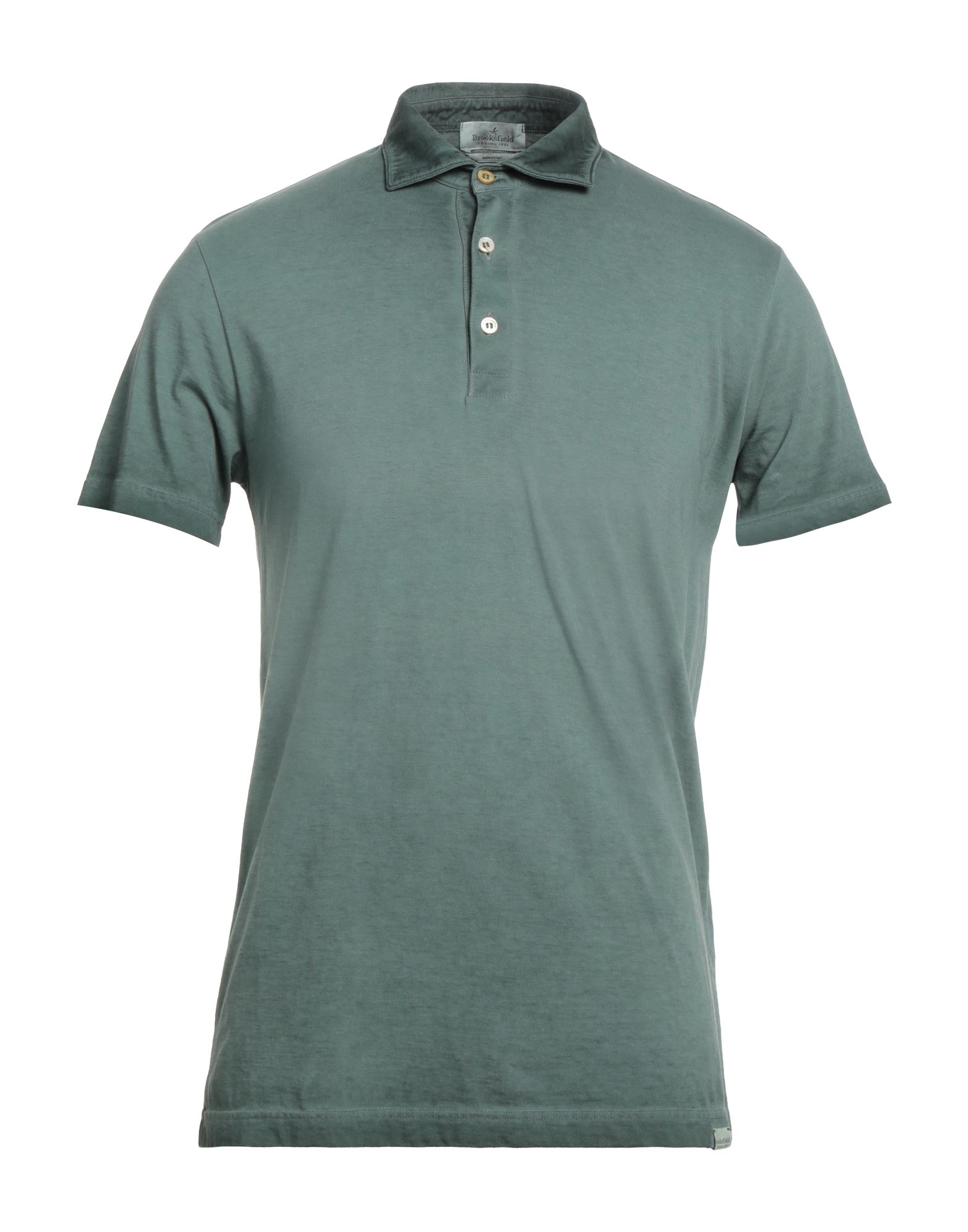 Brooksfield Polo Shirts In Sage Green