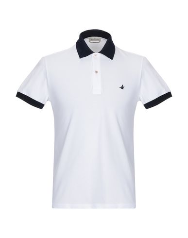 Shop Brooksfield Man Polo Shirt White Size 50 Cotton, Elastane