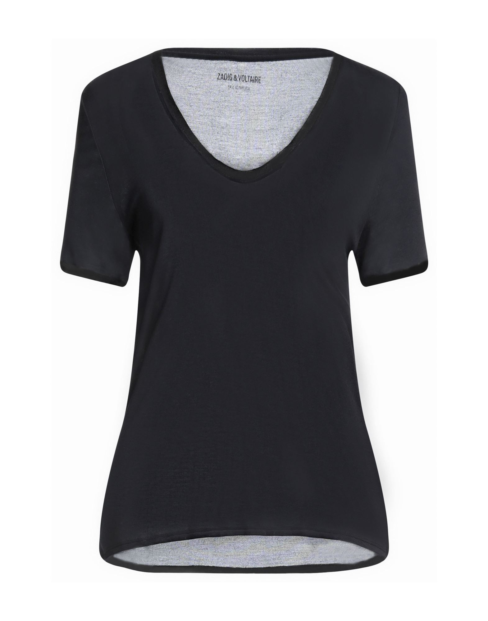 ZADIG & VOLTAIRE ZADIG & VOLTAIRE WOMAN T-SHIRT MIDNIGHT BLUE SIZE M MODAL