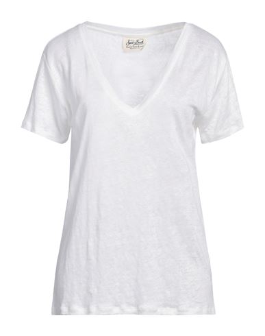 Mc2 Saint Barth Woman T-shirt Ivory Size L Linen In White