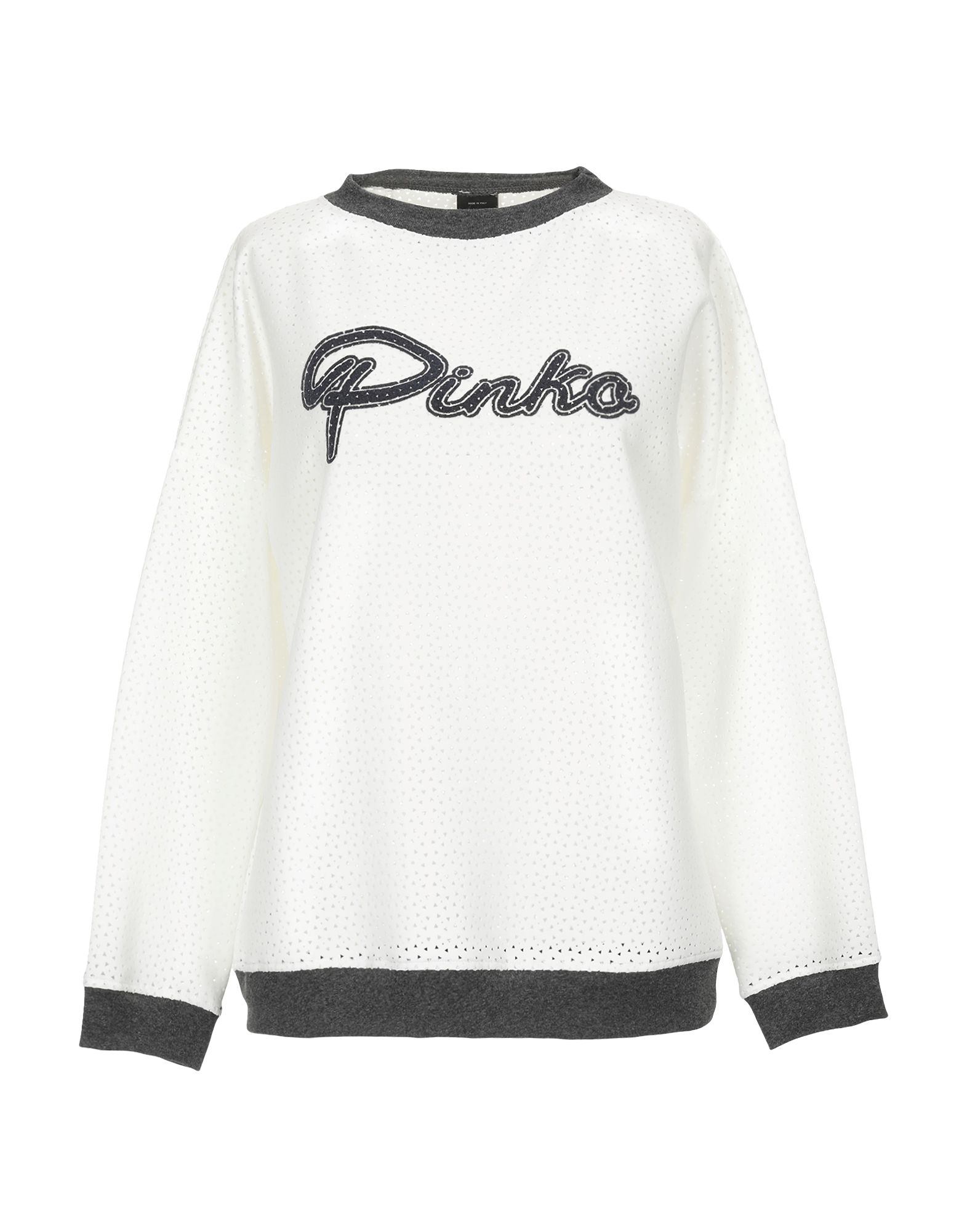 ＜YOOX＞ PINKO レディース スウェットシャツ ホワイト S ナイロン 50% / コットン 30% / レーヨン 20%