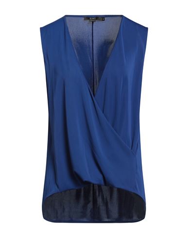 Seventy Sergio Tegon Woman Top Blue Size 8 Polyester, Elastane