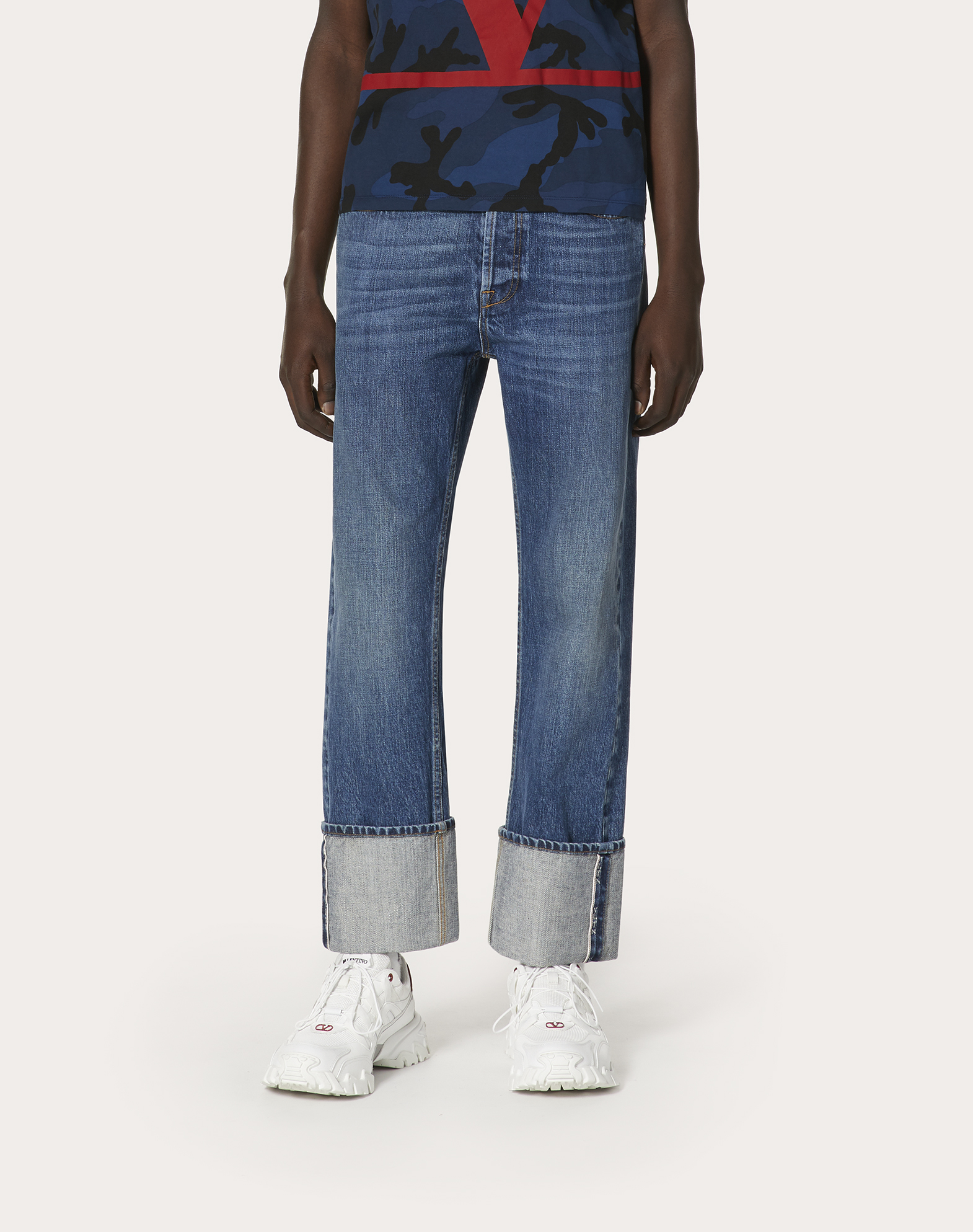 VLTN BAGGY JEANS WITH SELVAGE for Man | Valentino Online Boutique