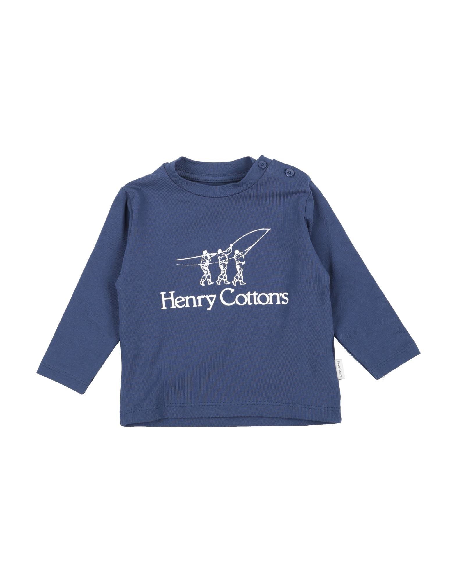 Henry Cotton's Kids' T-shirts In Blue