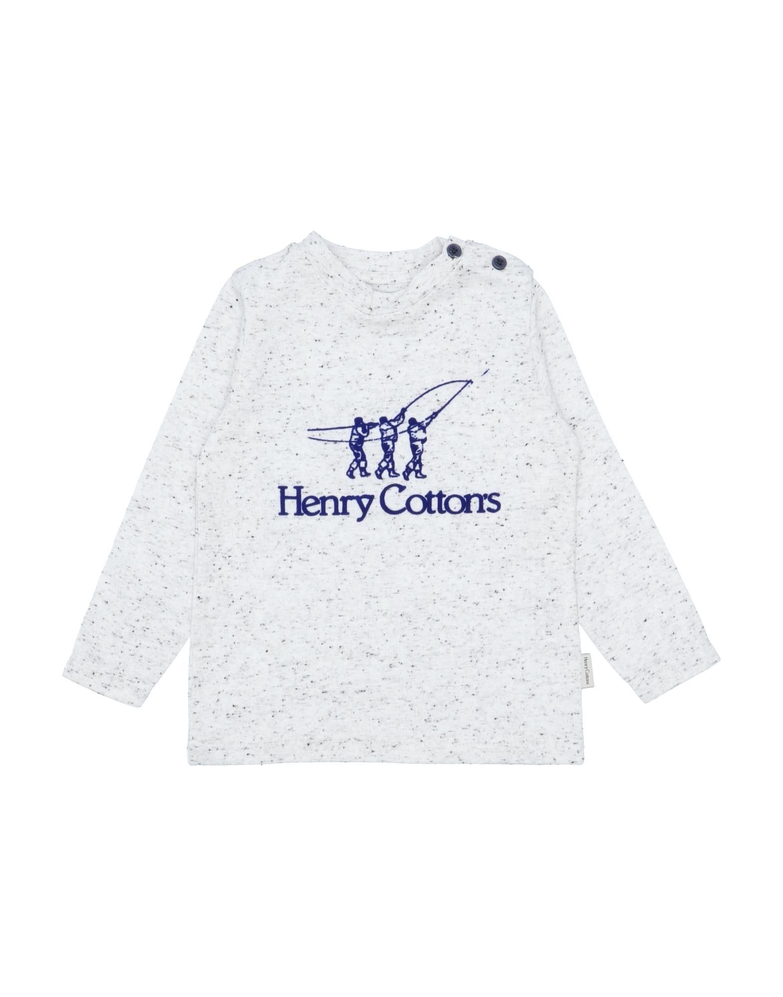 Henry Cotton's Kids' T-shirts In Light Grey