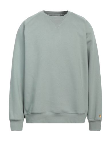 Shop Carhartt Man Sweatshirt Sage Green Size Xl Cotton, Polyester