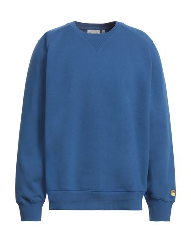 Shop Carhartt Man Sweatshirt Blue Size Xl Cotton, Polyester