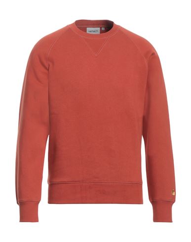 Shop Carhartt Man Sweatshirt Rust Size S Cotton, Polyester In Red
