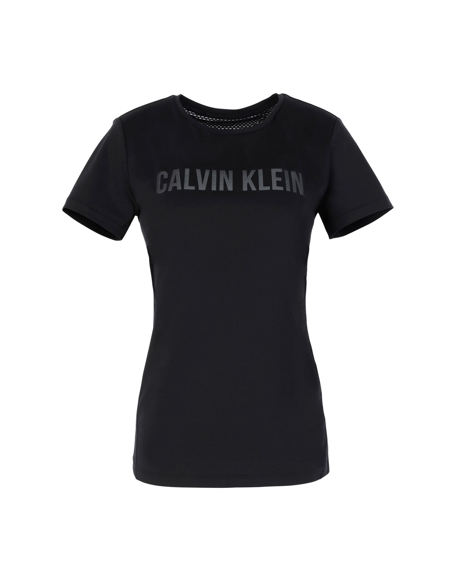 《セール開催中》CALVIN KLEIN PERFORMANCE レディース T シャツ ブラック M ポリエステル 86% / ポリウレタン 14% SHORT SLEEVE TEE