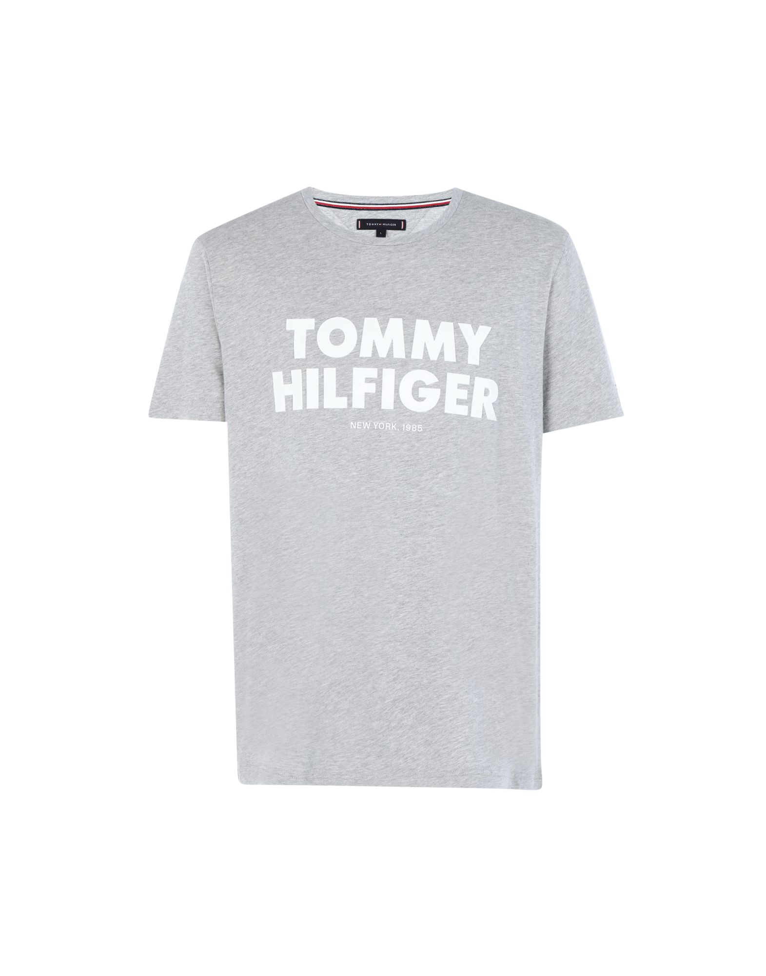 《セール開催中》TOMMY HILFIGER メンズ T シャツ グレー XL オーガニックコットン 100% TOMMY HILFIGER TEE