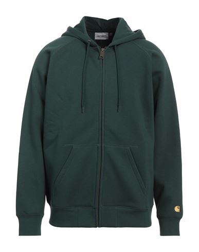 Carhartt Man Sweatshirt Dark Green Size Xl Cotton, Polyester