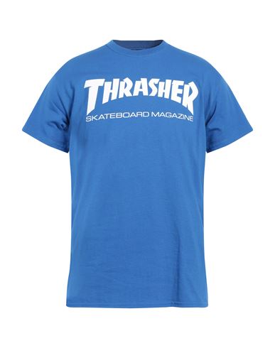 Thrasher Man T-shirt Azure Size L Cotton In Blue