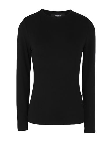 Shop Alpha Studio Woman T-shirt Black Size 6 Viscose, Elastane
