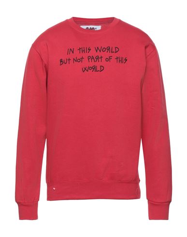 Man Sweatshirt Red Size XS Cotton, Polyester