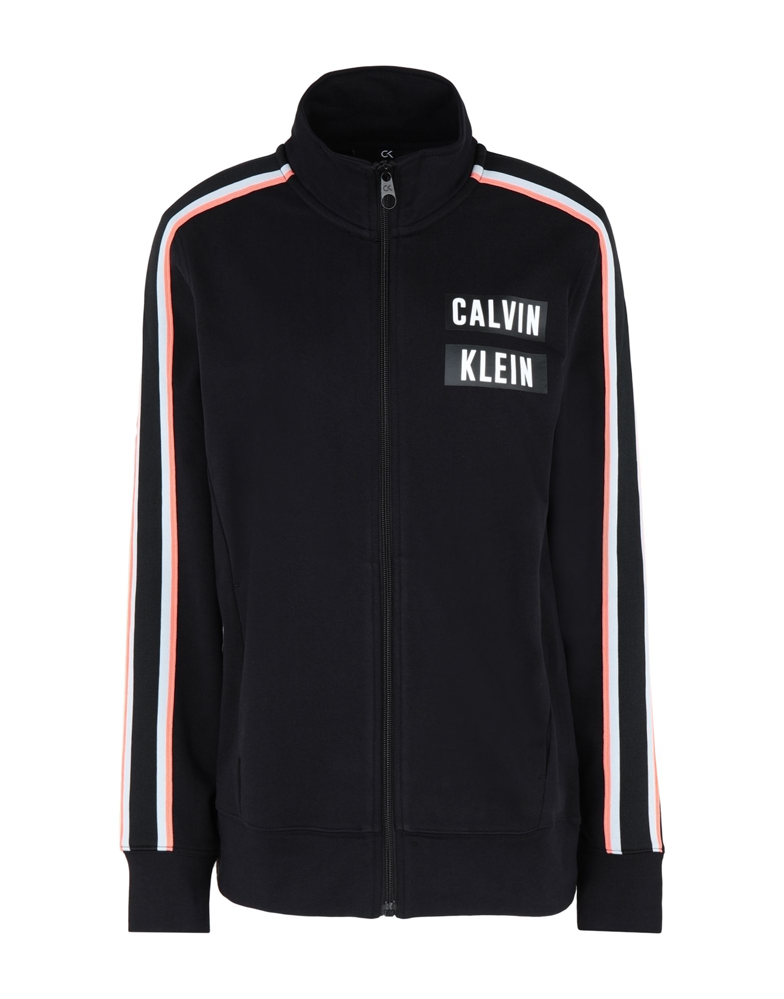 《セール開催中》CALVIN KLEIN PERFORMANCE レディース スウェットシャツ ブラック XS コットン 100% FZ JACKET