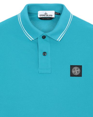 aqua polo shirt