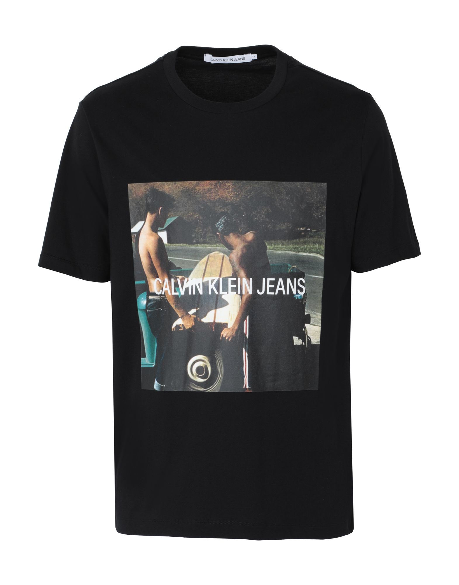 《セール開催中》CALVIN KLEIN JEANS メンズ T シャツ ブラック S コットン 100% PHOTO S/BOARD INSTIT
