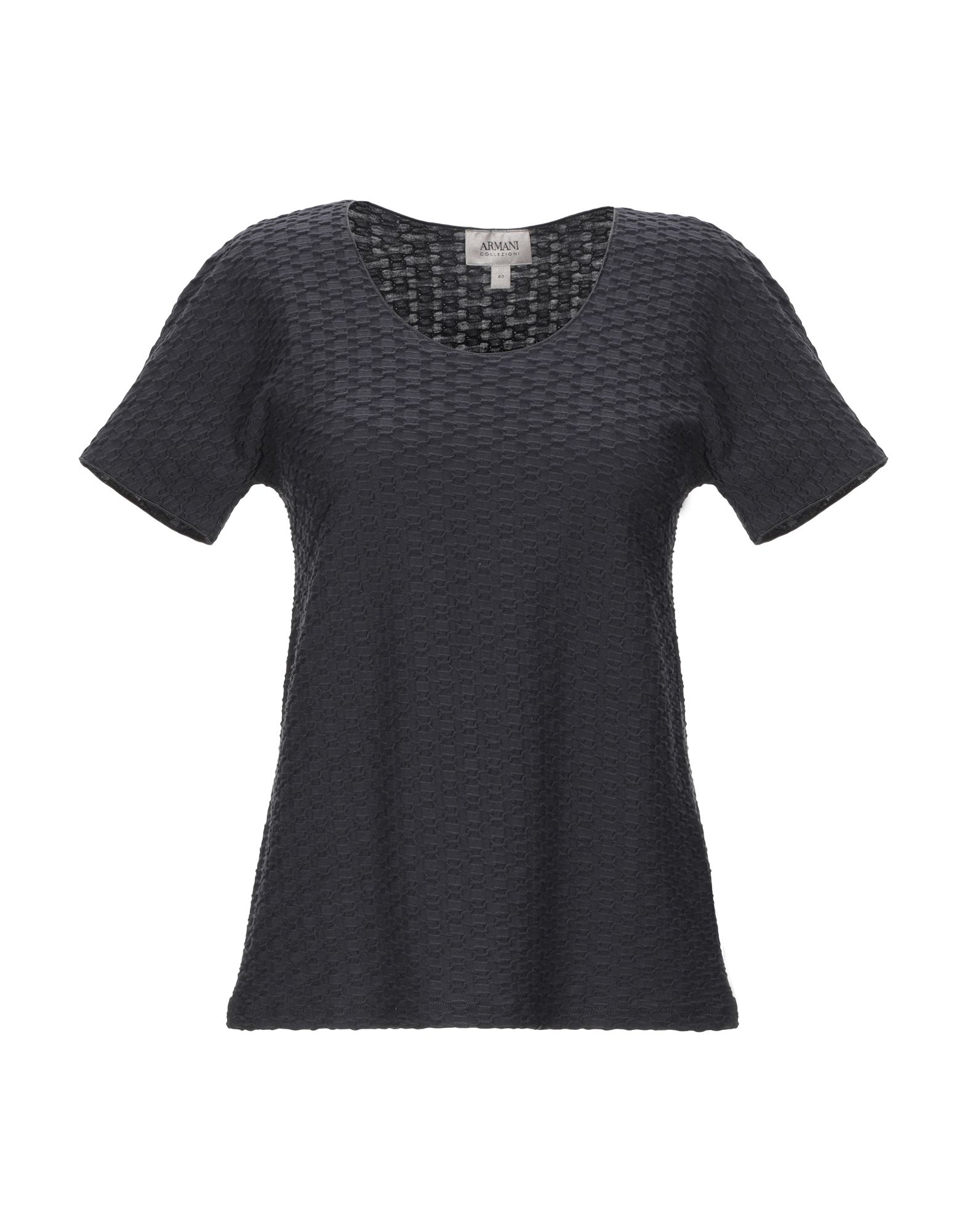 《セール開催中》ARMANI COLLEZIONI レディース T シャツ スチールグレー 38 コットン 80% / ポリエステル 15% / ポリウレタン 5%