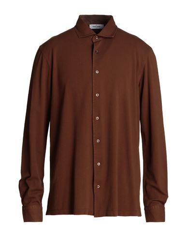 Gran Sasso Man Shirt Brown Size 46 Cotton