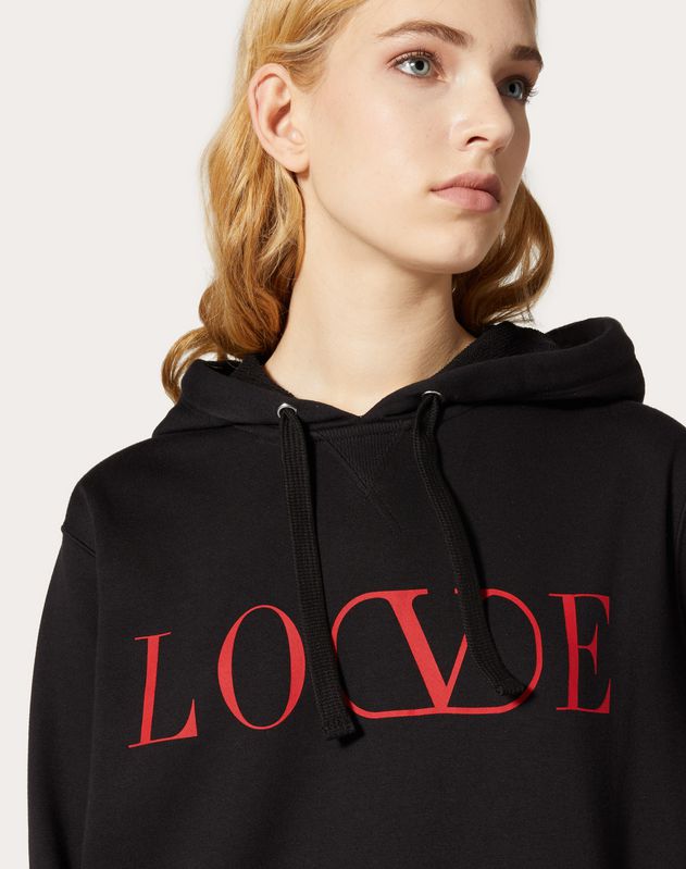 FELPA CON CAPPUCCIO VALENTINO LOVE