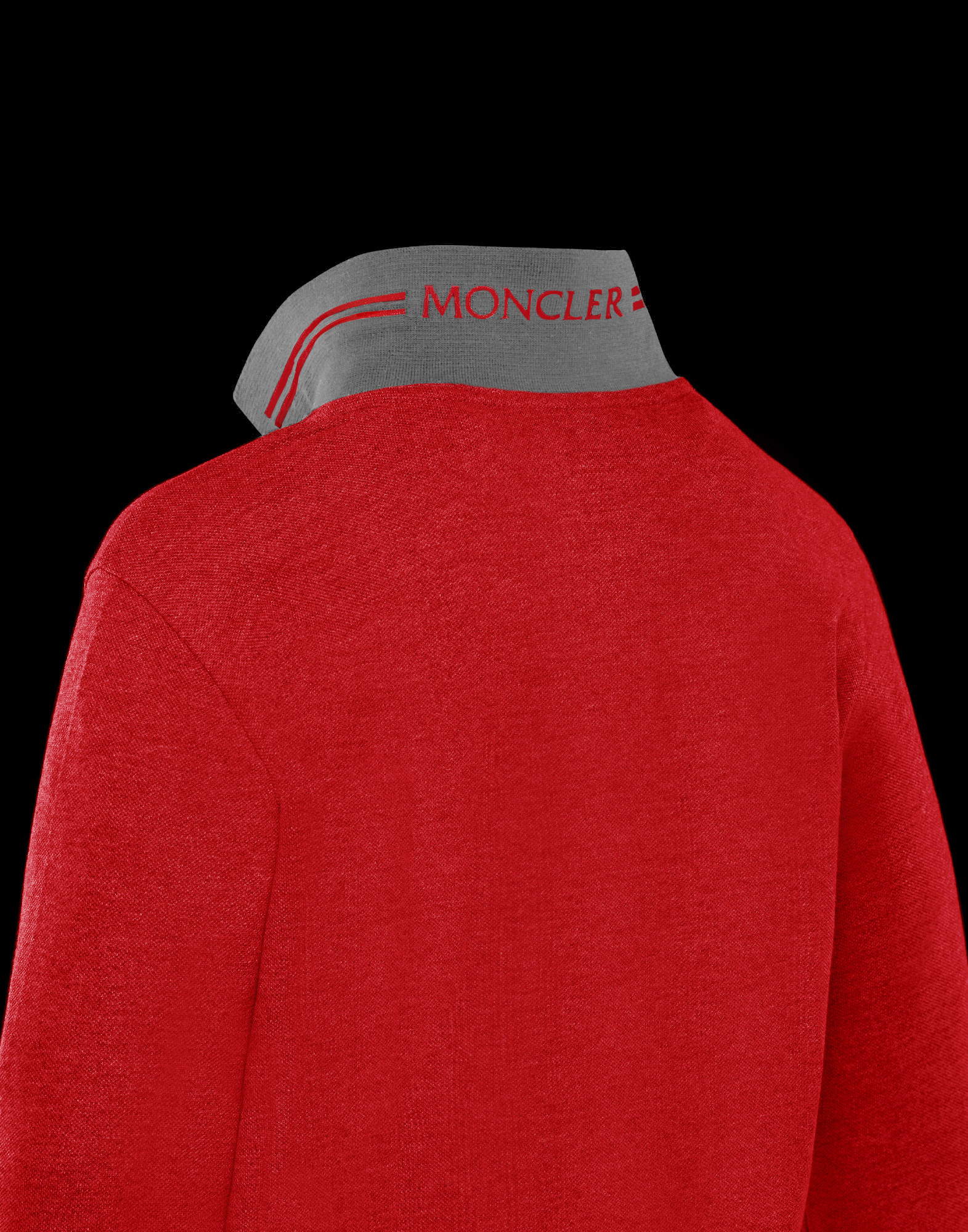 red moncler polo shirt