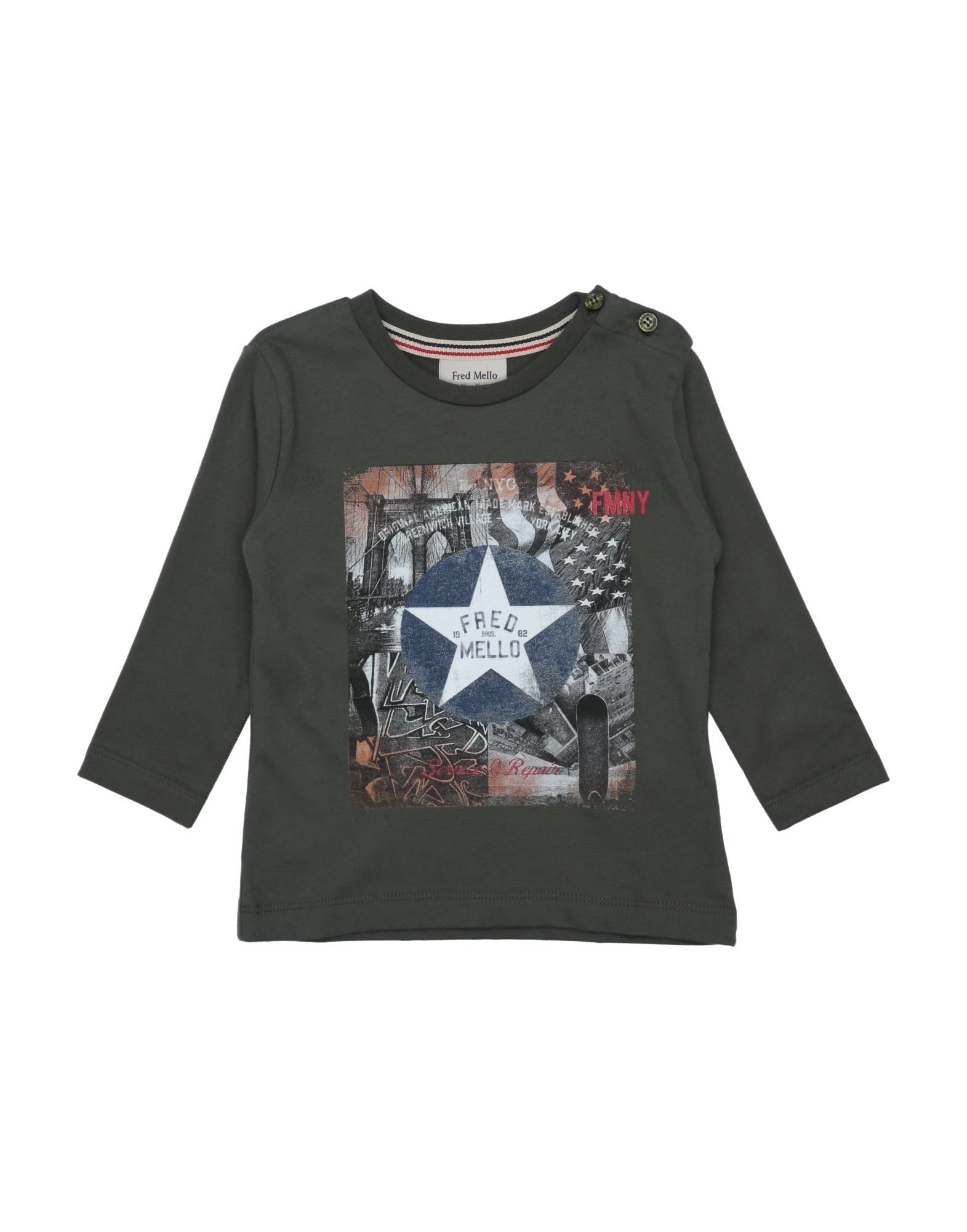 Fred Mello Kids' T-shirts In Military Green