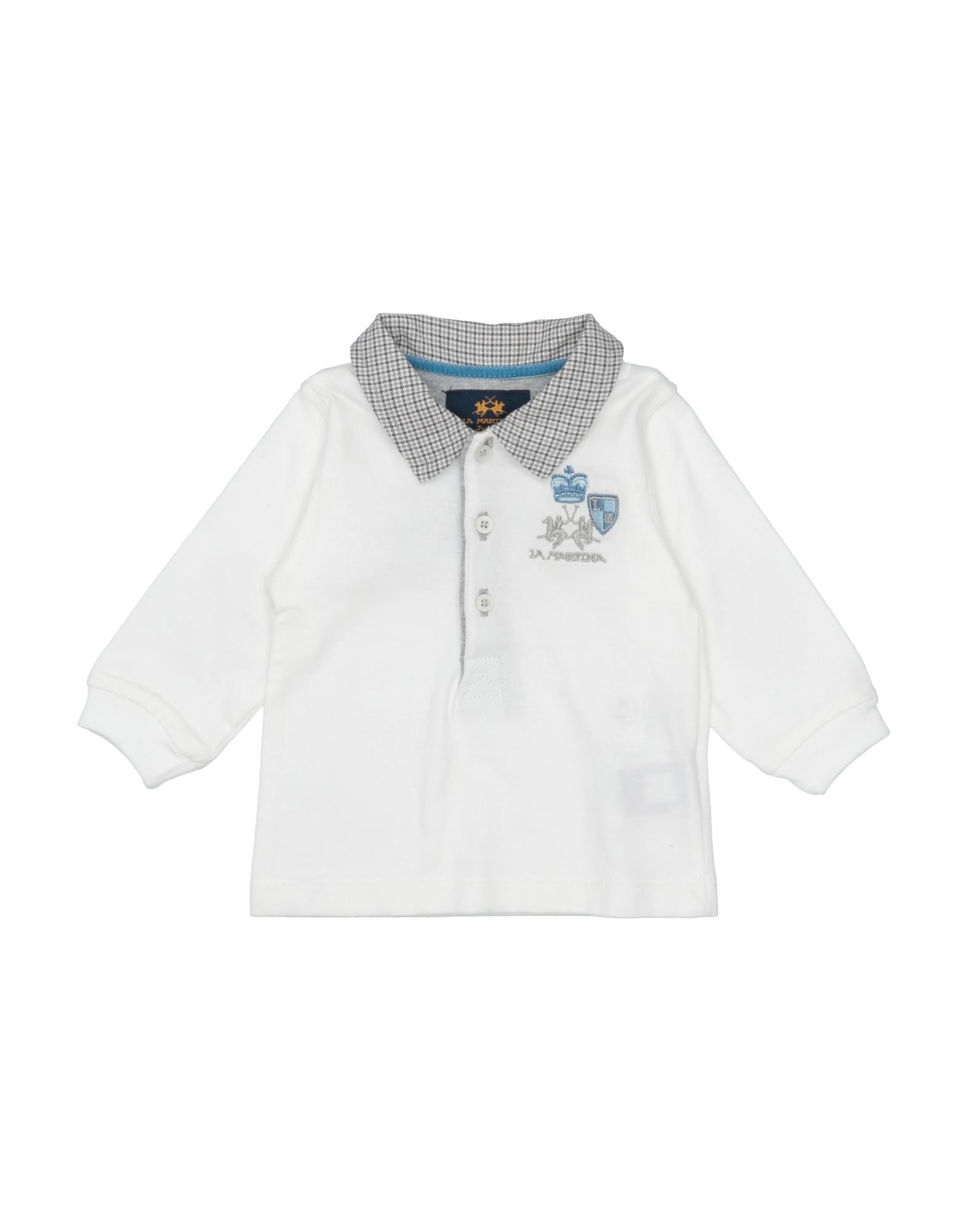 La Martina Kids'  Polo Shirts In White