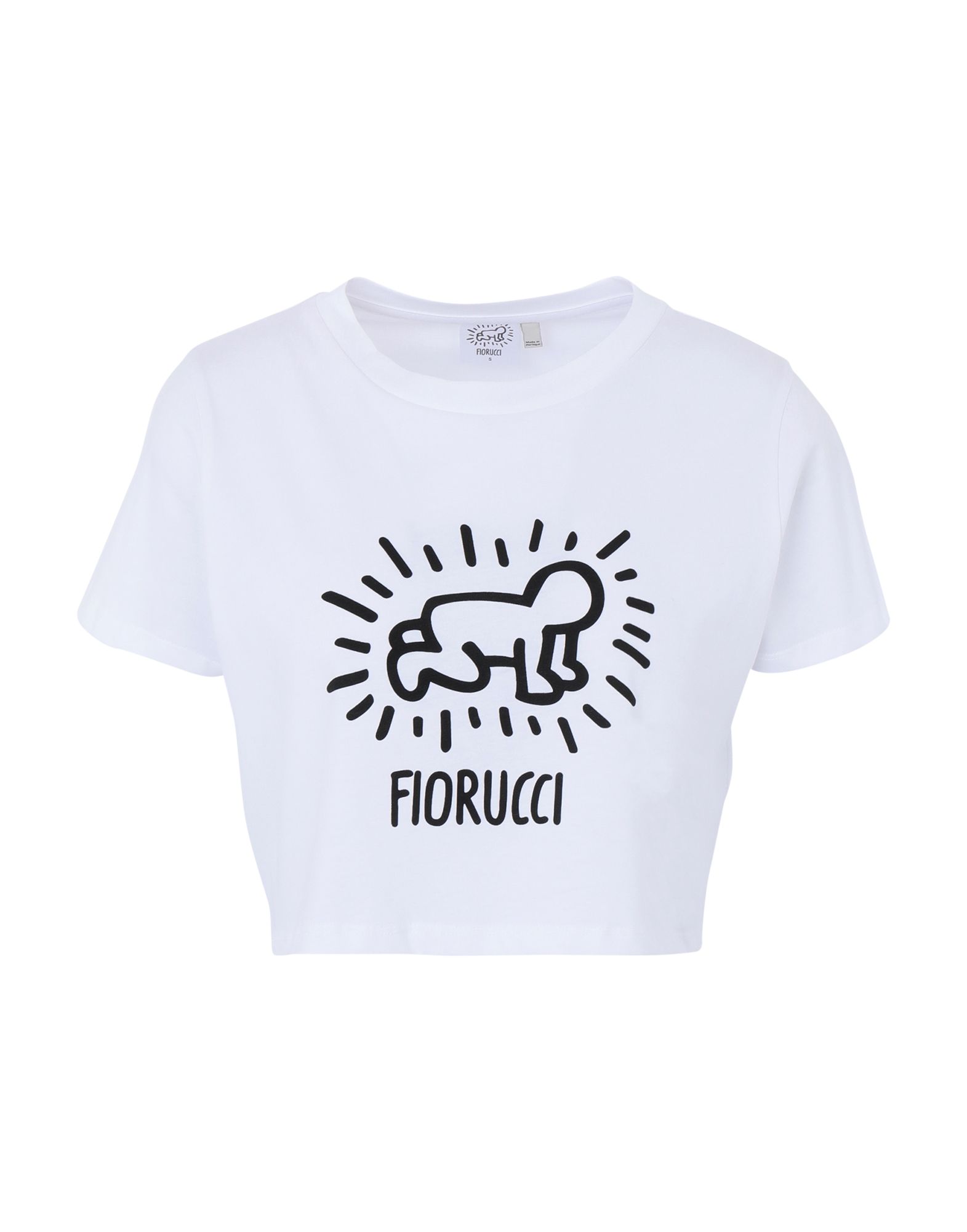 《セール開催中》FIORUCCI レディース T シャツ ホワイト XS コットン 100% KEITH HARING CROPPED WHITE TEE