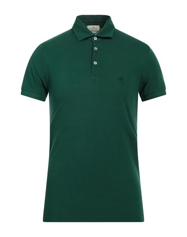 Brooksfield Man Polo Shirt Dark Green Size 36 Cotton