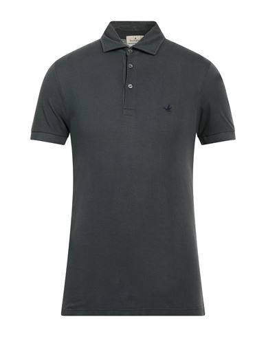 Brooksfield Man Polo Shirt Lead Size 36 Cotton In Grey