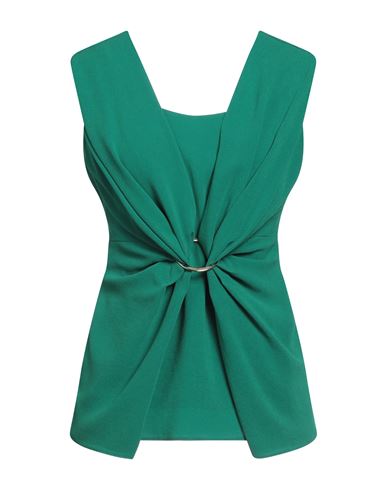 Woman Top Green Size 10 Acetate, Polyester