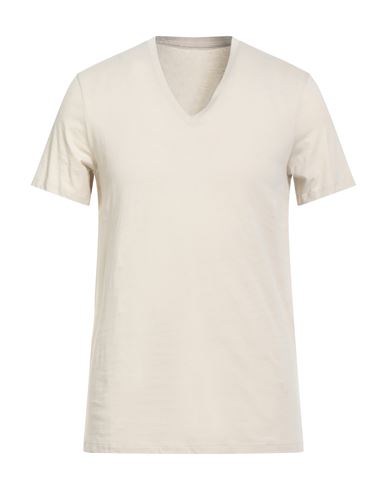 Armani Exchange Man T-shirt Beige Size M Pima Cotton In Neutral