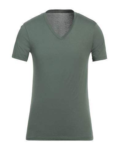 Armani Exchange Man T-shirt Sage Green Size L Cotton In Sage Green
