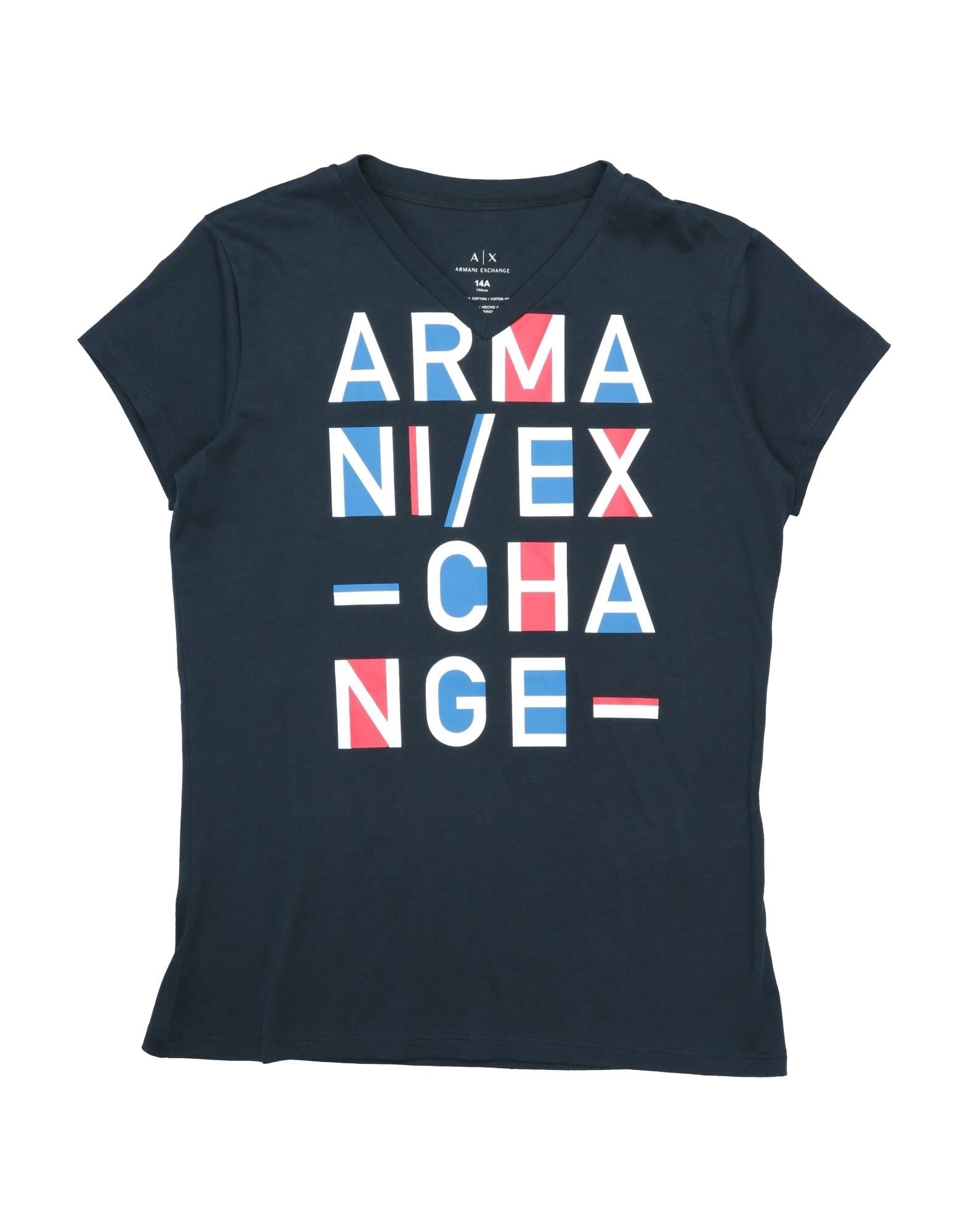 Armani Exchange Kids' T-shirts In Dark Blue