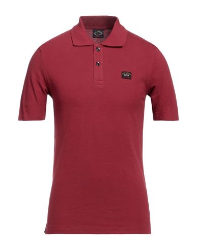 Paul & Shark Man Polo Shirt Burgundy Size S Cotton In Red