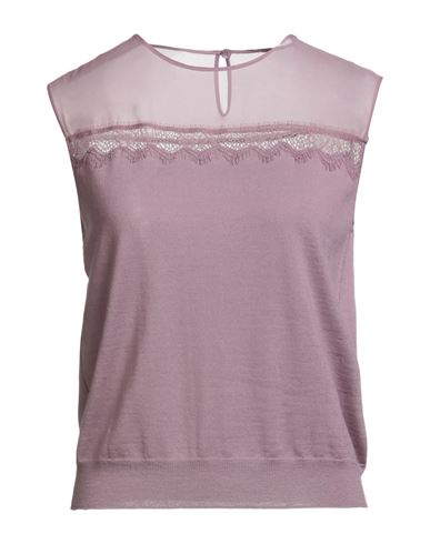 Alberta Ferretti Woman Top Mauve Size 4 Virgin Wool, Silk In Purple