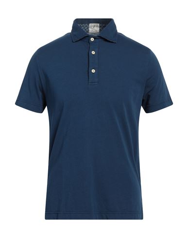 Drumohr Man Polo Shirt Navy Blue Size M Cotton
