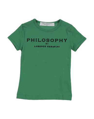 Philosophy Di Lorenzo Serafini Babies'  Toddler Girl T-shirt Green Size 4 Cotton