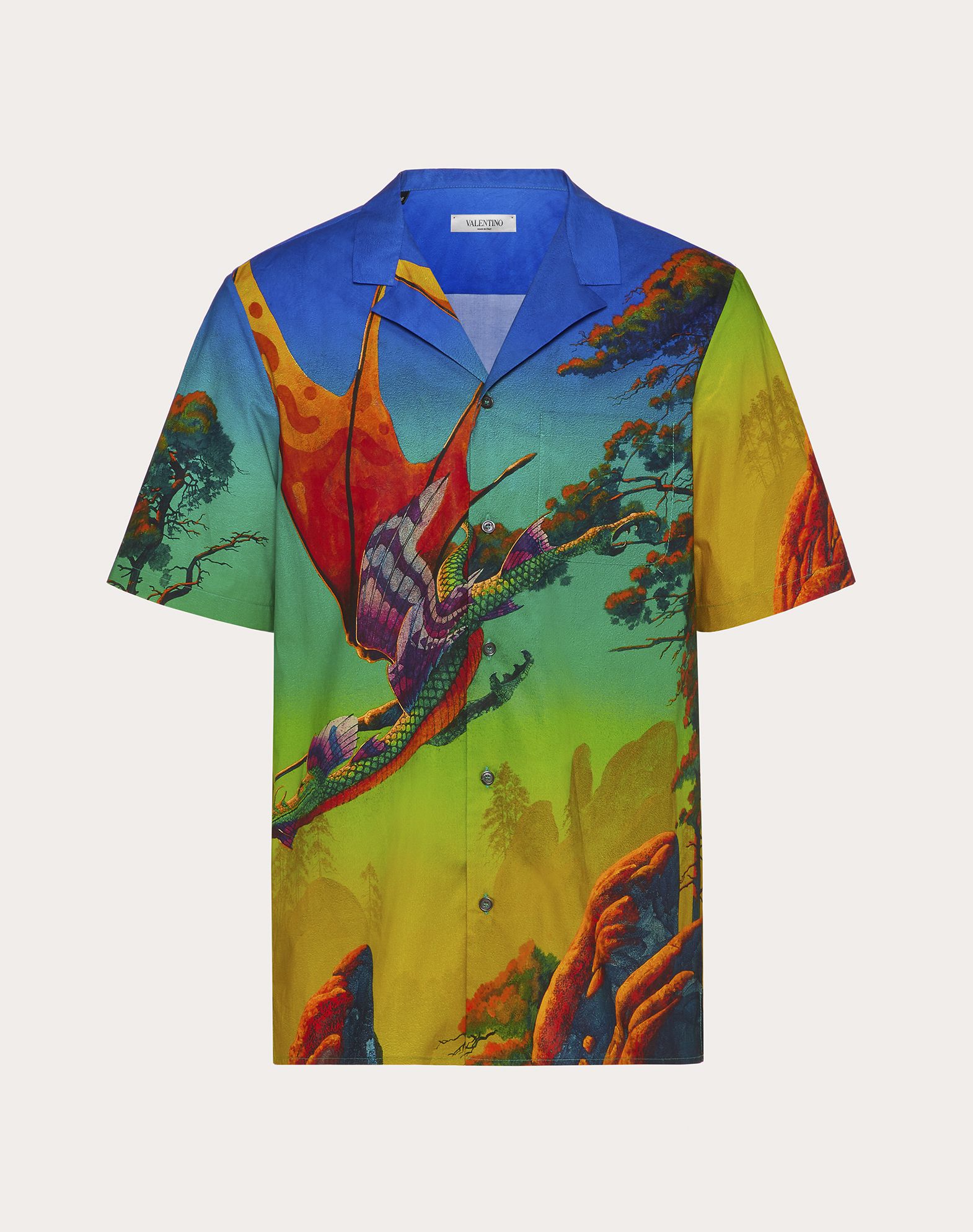 VALENTINO VALENTINO UOMO DRAGON AT DAWN PRINT SHORT-SLEEVED SHIRT