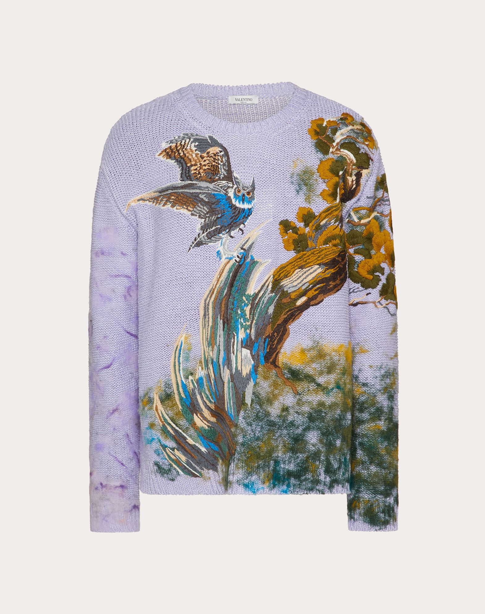 Valentino Uomo Blind Owl Silk Sweatshirt In Multicolored