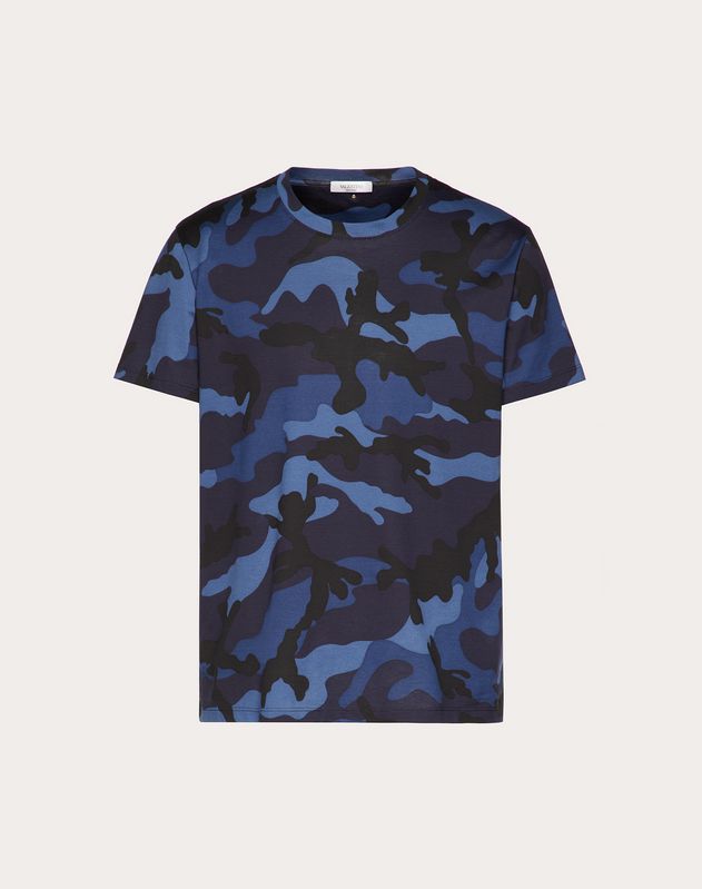 blue camouflage shirt