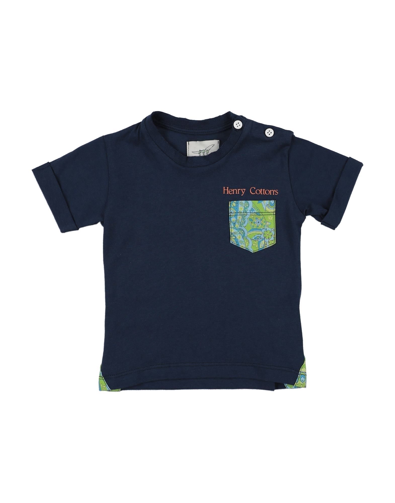 Henry Cotton's Kids' T-shirts In Dark Blue