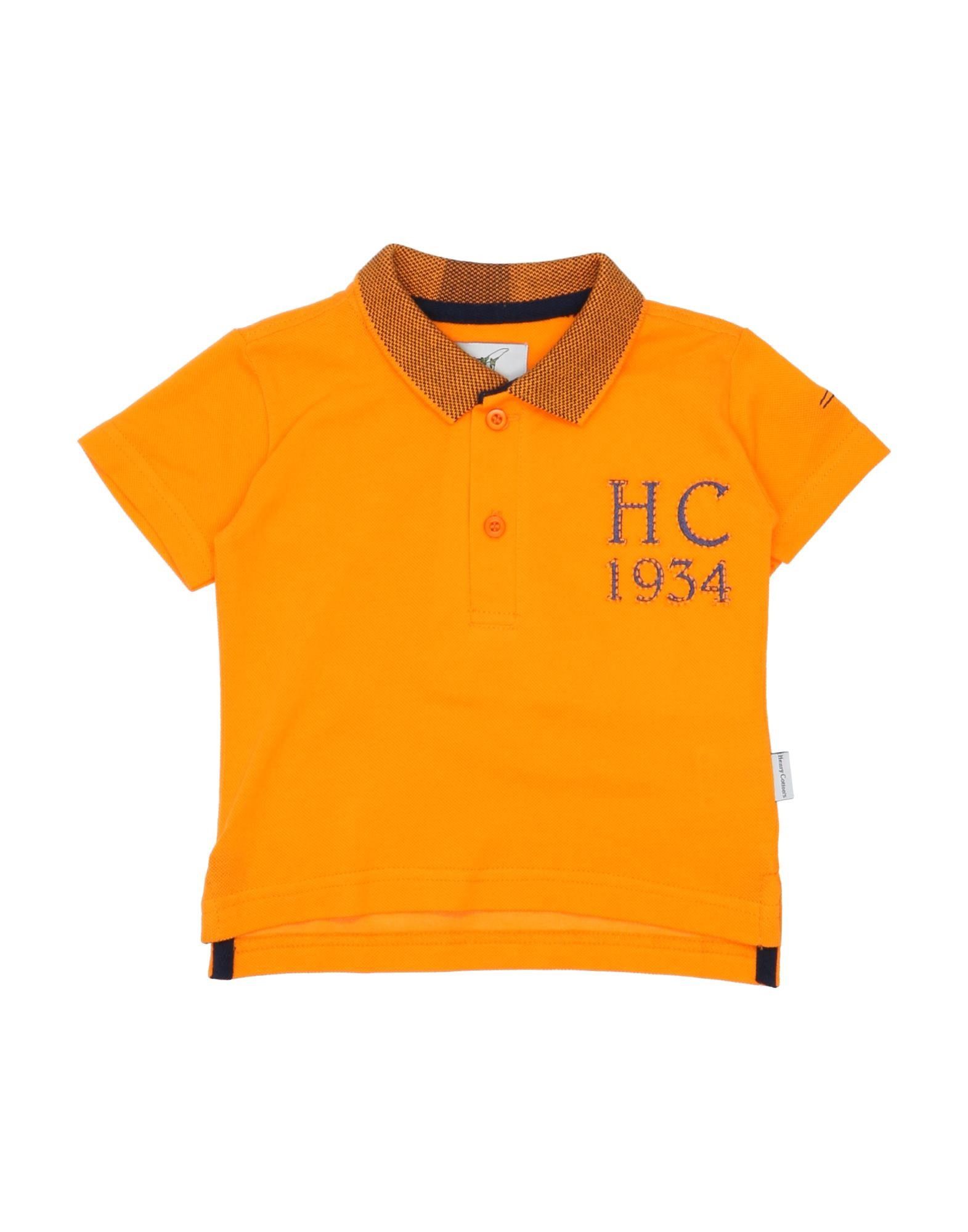 Henry Cotton's Kids' Polo Shirts In Orange