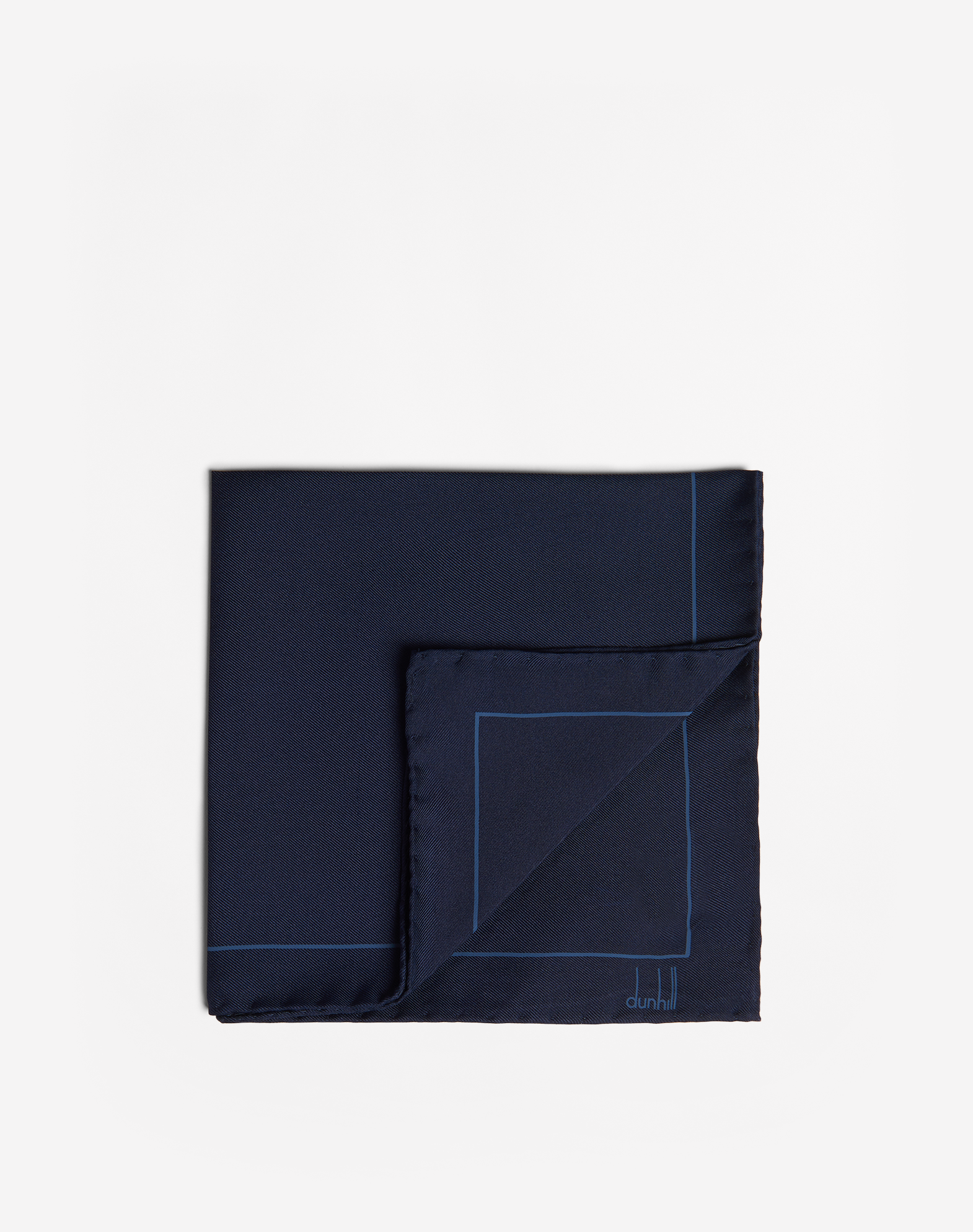 Dunhill Screen-printed Silk Pocket Square In Blue