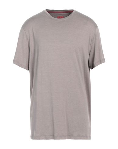 Shop Isaia Man T-shirt Dove Grey Size 3xl Silk, Cotton